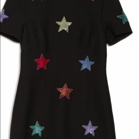 VALENTINO COUTURE STAR ⭐️ EMBELLISHED SHIFT DRESS IN BLACK SIZE US 4 - Picture 5 of 16